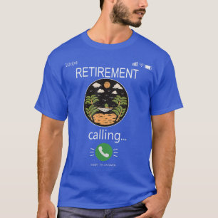 De pensionering roept de grappige Mobiele Vraag va T-shirt
