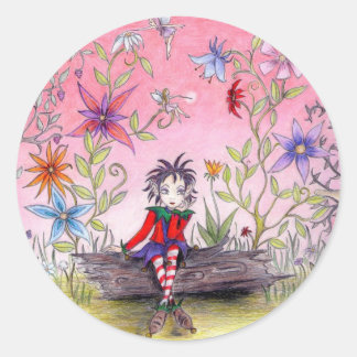 De Pensive Elf Ronde Sticker