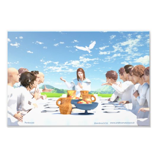 De Pentecost (Mary met de apostelen) Foto Afdruk (Voorkant)