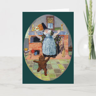 De peperkoekjongen springt uit de oven feestdagen kaart