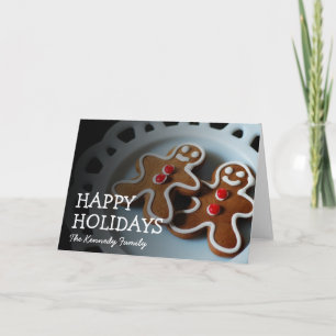 De peperkoekman van Kerstmis twee of van de Feestdagen Kaart