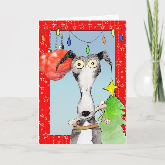 De Père Noël - Carte de Noël Greyhound (a517) (Devant)