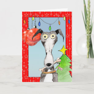 De Père Noël - Carte de Noël Greyhound (a517)