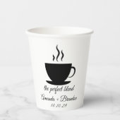 De Perfect Blend Hot Coffee Trouw Papieren Beker (Voorkant)