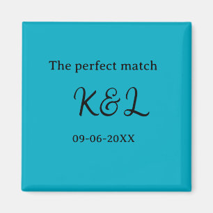 De perfect match koppel naam letter datum blauwe s magneet