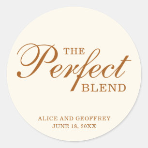 De perfecte blend ivoren bruiloft ronde sticker
