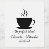 De perfecte blend koffie bruiloft wijn etiket (Enkel label)