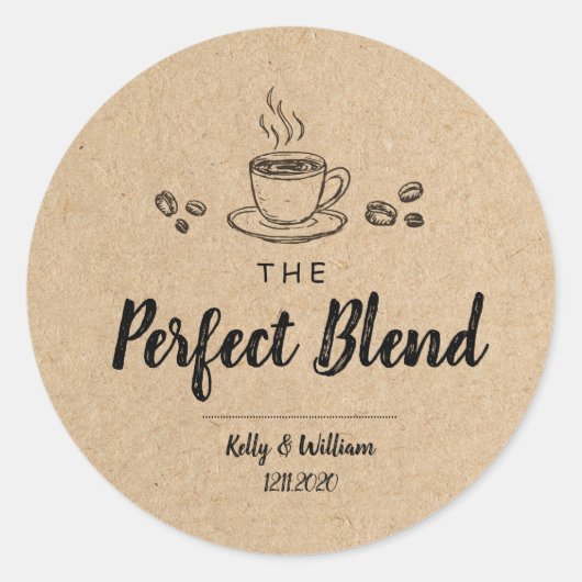 De perfecte blend trouwticker ronde sticker (Voorkant)