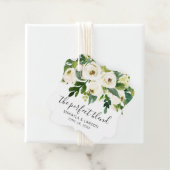 De perfecte blende elegante witte bruiloft bedankjes labels (In situ)