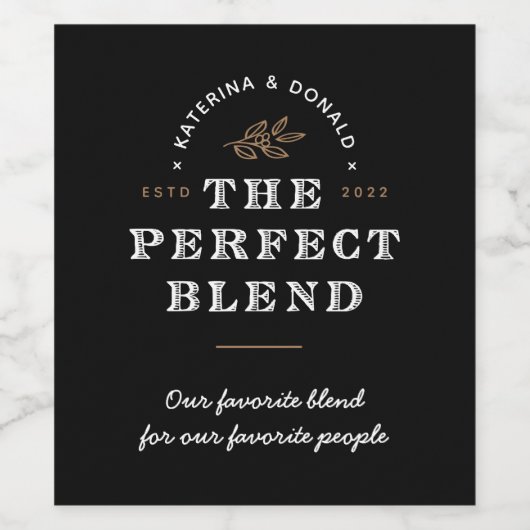 De perfecte blendweddenschap wijn etiket (Enkel label)