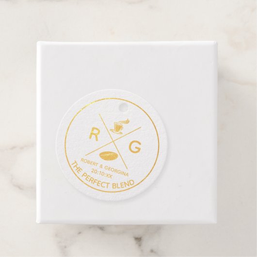 De perfecte combinatie van moderne koffie-weddensc bedankjes labels (Met doos)