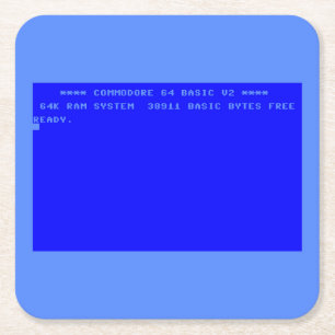 De perfecte commodore 64-lovers accessoire vierkante kartonnen onderzetter