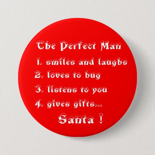 De perfecte Man-knop Ronde Button 7,6 Cm (Voorkant)