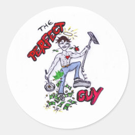 De perfecte man ronde sticker