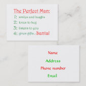 De perfecte Man-visitekaartjes Visitekaartje (Voorkant / Achterkant)