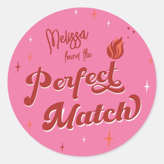 De Perfecte Match Bruidsfeestje Ronde Sticker (Voorkant)