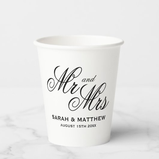 De perfecte match bruiloft partij levert op maat papieren bekers (Voorkant)