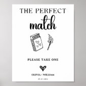 De perfecte match bruiloft teken poster (Voorkant)