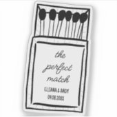 De perfecte match Doodle Romantische Custom Weddin Sticker (Voorkant)