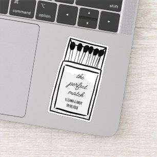 De perfecte match Doodle Romantische Custom Weddin Sticker