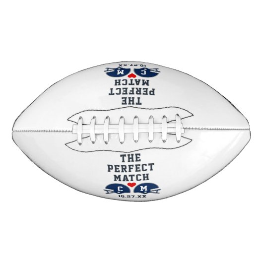 De perfecte match Football bruiloft monogram (Voorkant)