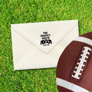 De perfecte match Football bruiloft monogram Rubberstempel