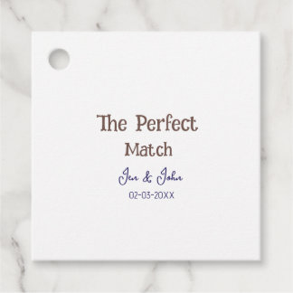 de perfecte match huwelijksgrijze naam datum blauw bedankjes labels