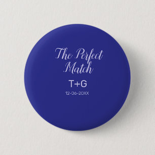 De perfecte match koningsblauw luxe voeg koppel na ronde button 5,7 cm