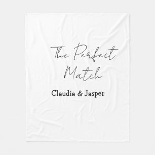 De perfecte match naam eenvoudig koppel bruiloft fleece deken