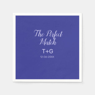 De perfecte match royal blue luxe voeg paar naam t servet