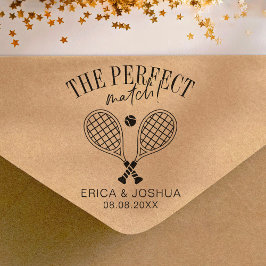 De perfecte match Save the Date Wedding Tennis Zelfinktende Stempel
