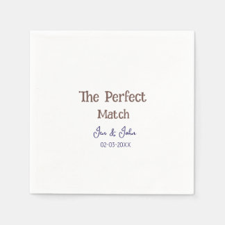 de perfecte match trouwen grijs naam datum blauw servet