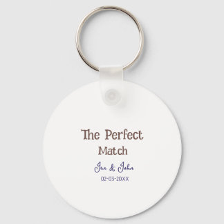 de perfecte match trouwen grijs naam datum blauw sleutelhanger