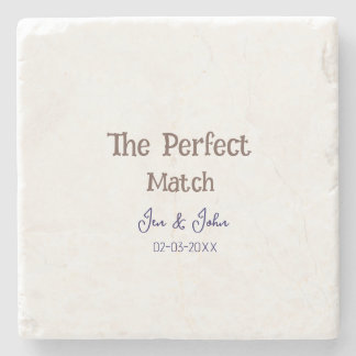 de perfecte match trouwen grijs naam datum blauw stenen onderzetter