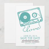De Perfecte Mix Bruiloft Bewaar de Datum {aqua} Save The Date (Voorkant / Achterkant)