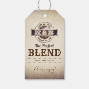 De perfecte mix bruiloft koffie gunsten cadeaulabel