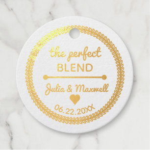 De perfecte mix citaat - foto bruiloft gouden foli bedankjes labels