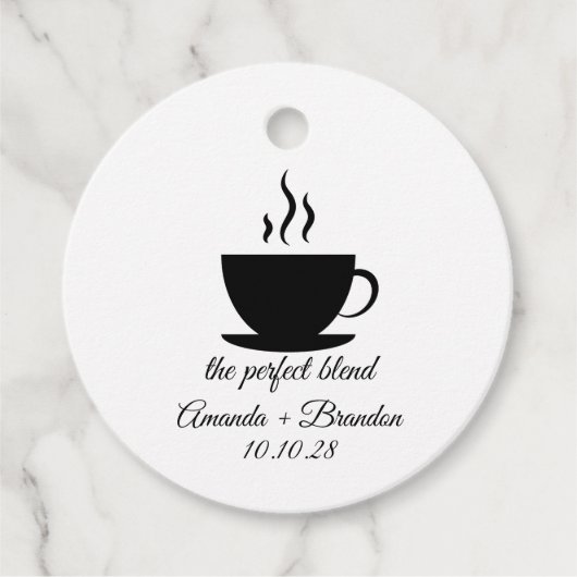 De perfecte mix koffie bruiloft bedankt bedankjes labels (Voorkant)