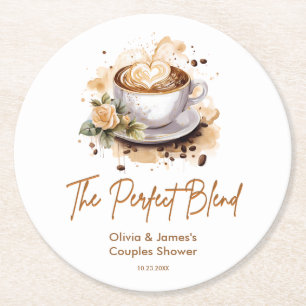 De Perfecte Mix Koffie Bruiloft Koppels Bruiloftsf Ronde Kartonnen Onderzetter