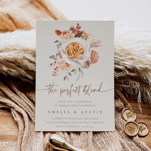 De perfecte mix koffiebrunch verlovingsfeest kaart