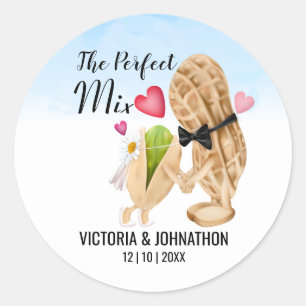 De Perfecte Mix Noten Grappig Trouwcadeau Ronde Sticker