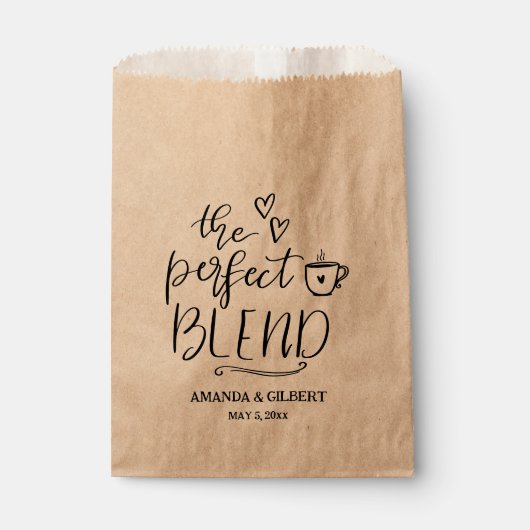 De perfecte mix rustieke kraft papier bruiloft gun bedankzakje (Voorkant)