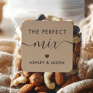 De perfecte Mix Spice of Trail Mix Sticker, Kraft Vierkante Sticker