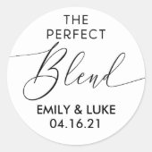 De perfecte mix zwart & wit bruiloft gunst ronde sticker (Voorkant)