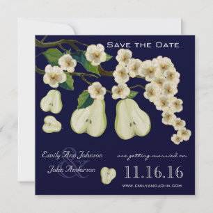 De Perfecte Peer Bloeiende Tak Save the Date Kaart