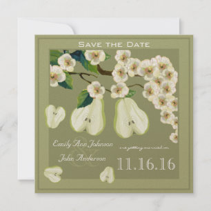 De Perfecte Peer Bloeiende Tak Save the Date Kaart