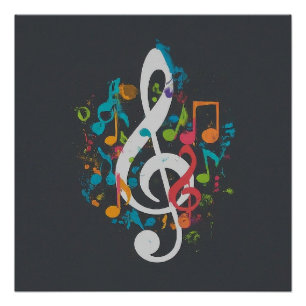 De Perfecte Score: Royalty-Free Clef & Muzieknoten Perfect Poster