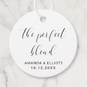 De perfecte zwarte witte Typografie Weddenschap Bedankjes Labels (Voorkant)