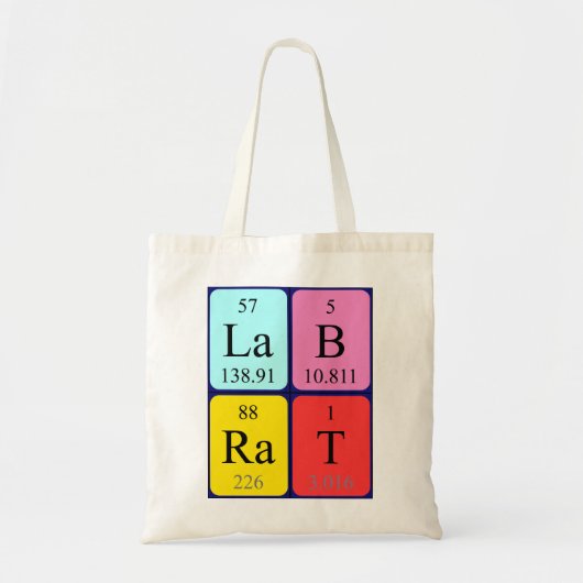 De periodieke canvas tas van de Naam van het Ratje (Voorkant)