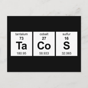 De Periodieke Lijst van taco's Briefkaart